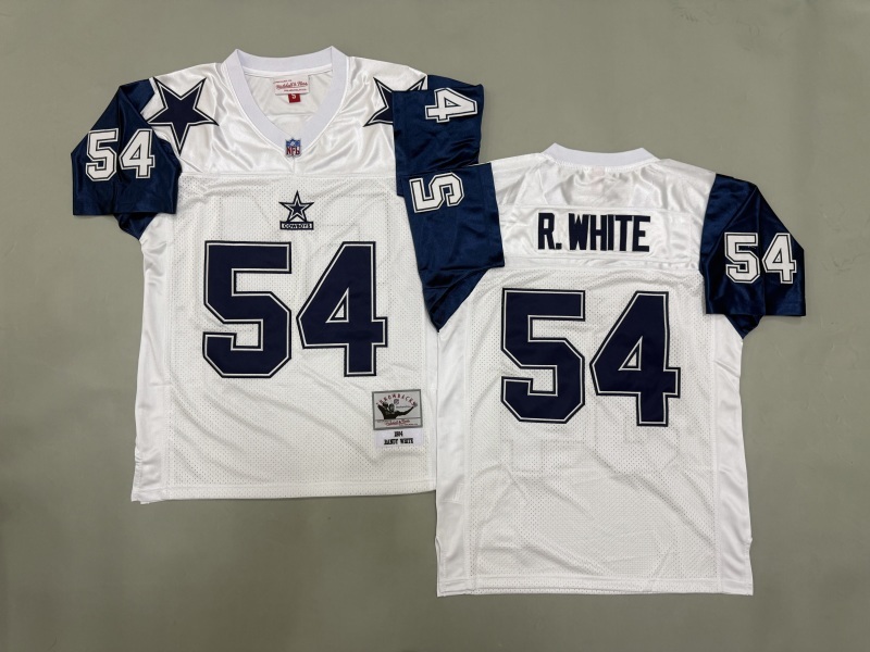 Men 2025 Nike Dallas Cowboys #54 R.White White Throwback Limited NFL Jersey 001